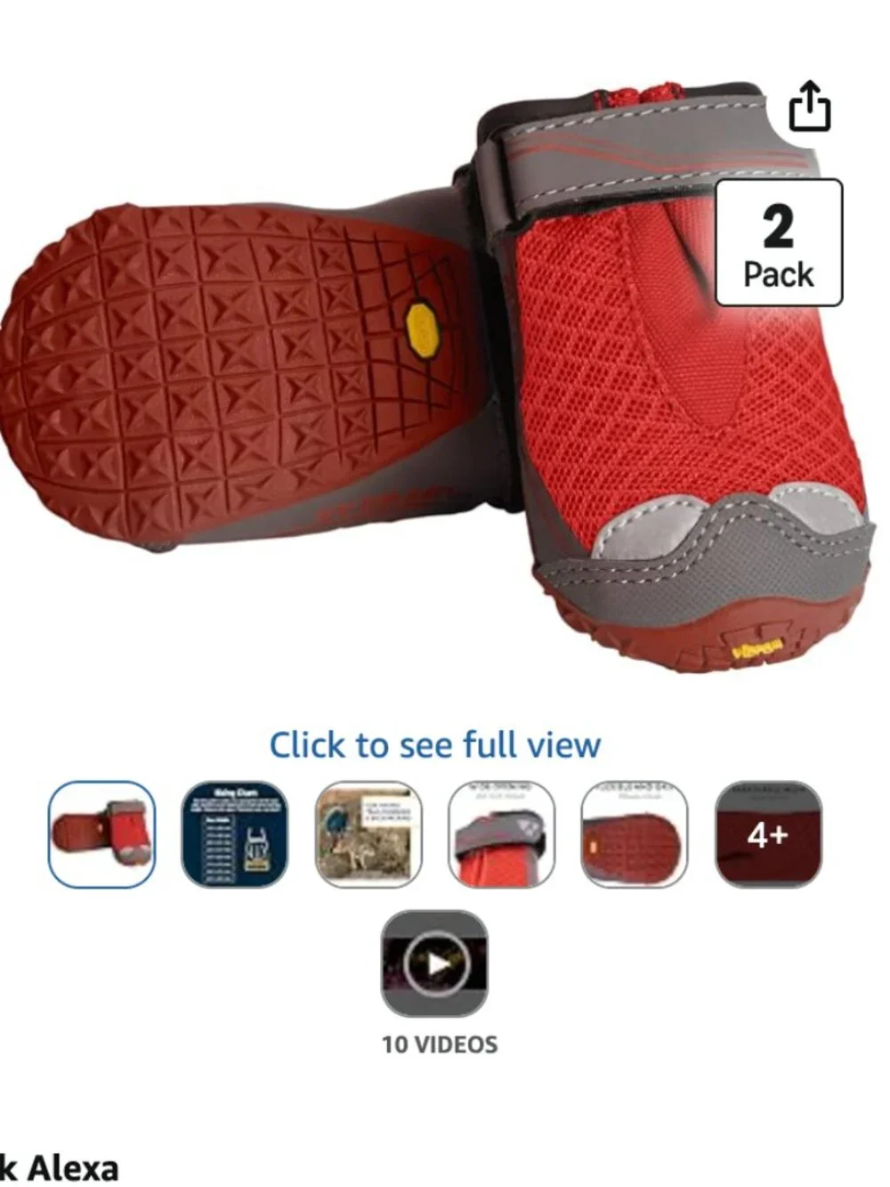 Pair of RuffWear Grip Trex Dog Shoes  Foot width: 2.25